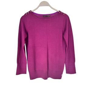NWT The‎ Limited Women 50% Wool Boat Neck Pullover Sweater Purple SZ Medium